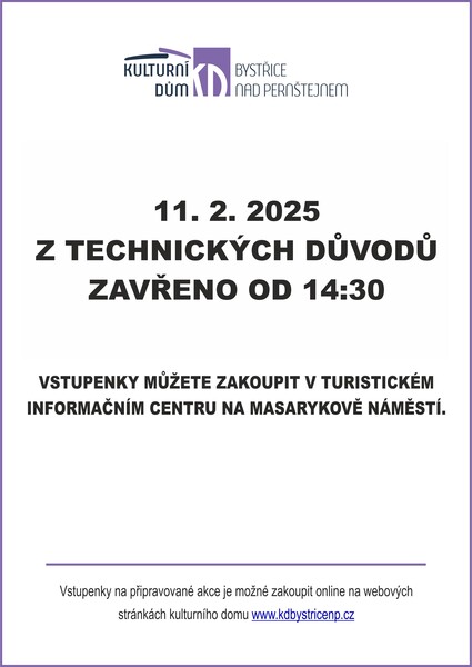 Zavřeno od 14.30 2025